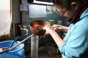 友禅染めの染料作り