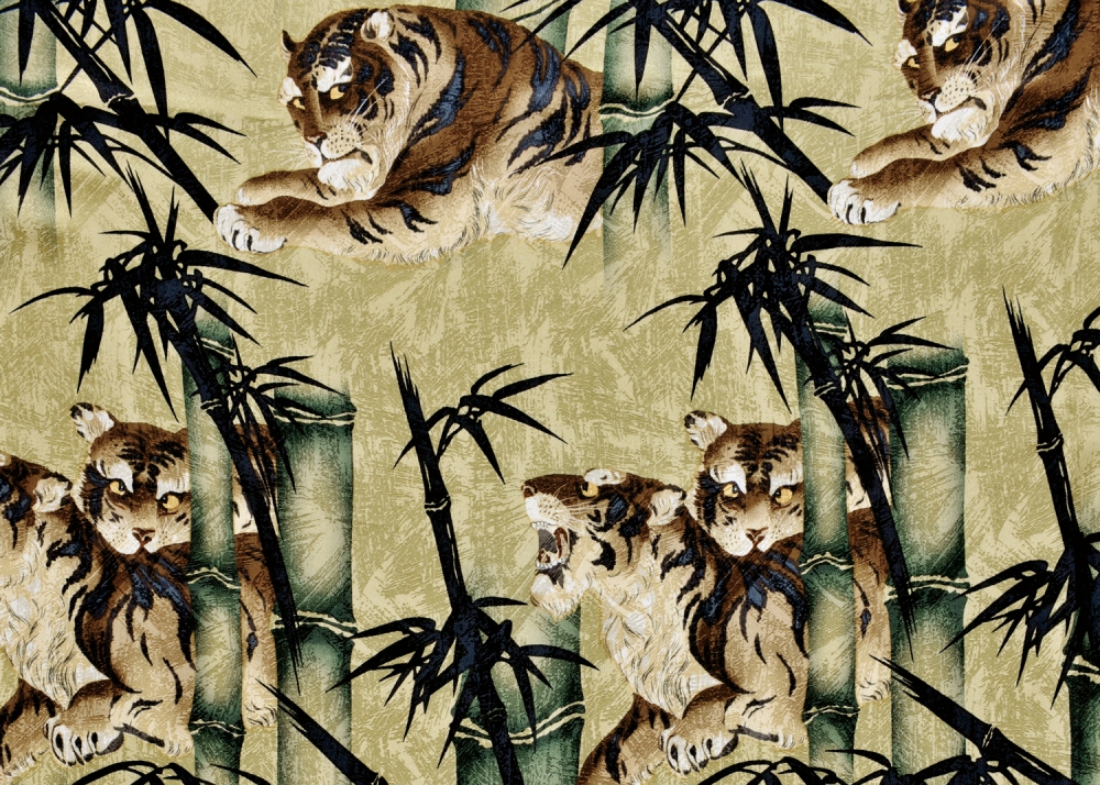 竹林の虎の絵柄