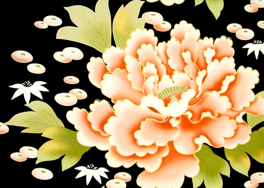大牡丹と光琳菊の絵柄