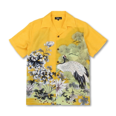 和柄アロハシャツ「猫浮世絵」シルク100% Tシャツ/カットソー(半袖/袖なし) 【2016 新作】